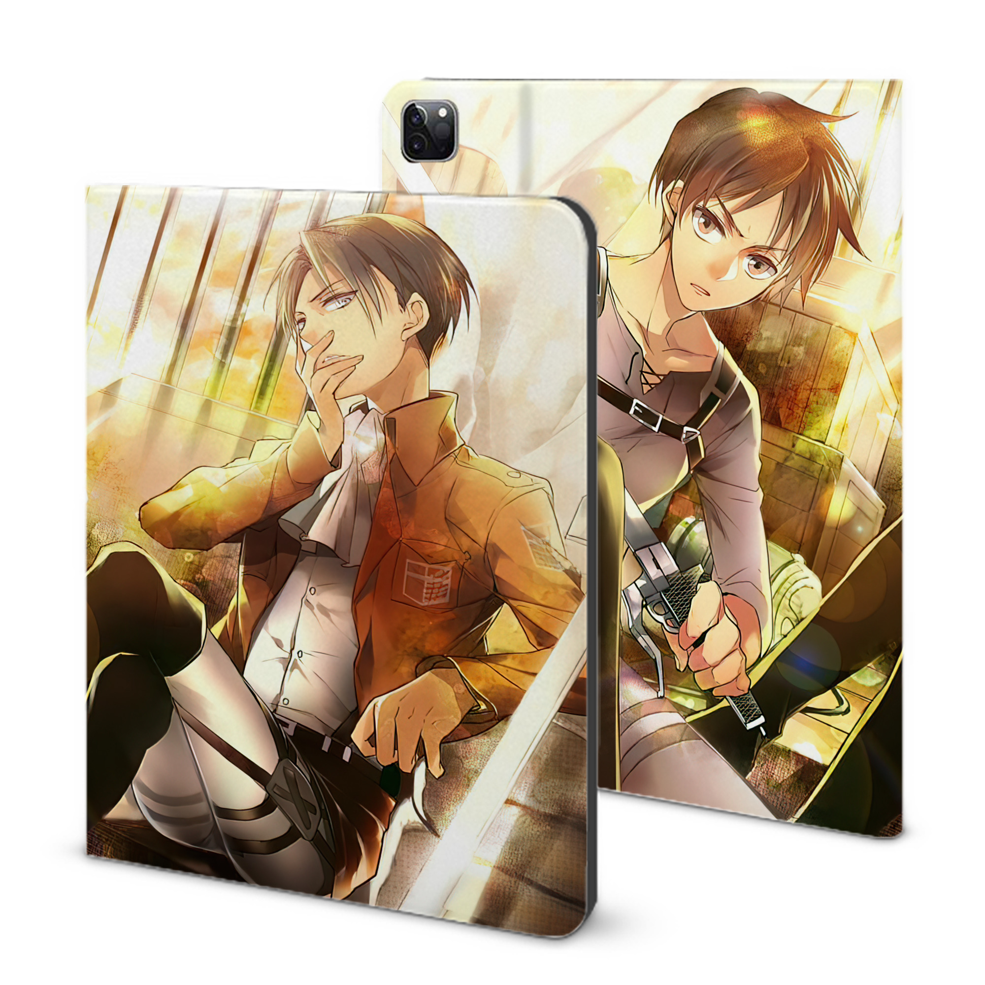 （画像用） 進撃の巨人 Attack on Titan IPad ケース ブック型 PUレザー TPU 耐衝撃 軽量 薄型 ペン収納なし 全面保護 IPad 各モデル対応